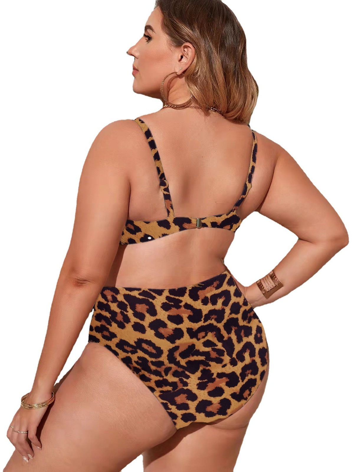 Traje de baño sexy con estampado de leopardo para mujer de talla grande