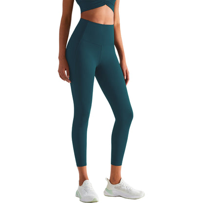 Pantalon de yoga taille haute uni pour femme
