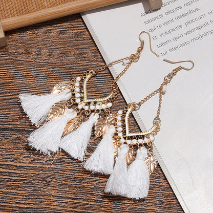 Pendientes con borlas retro de estilo étnico bohemio