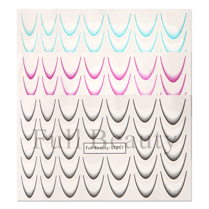 Pegatinas de líneas degradadas para decoración de uñas