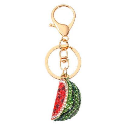Creative Cartoon Rhinestone Watermelon Key Chain