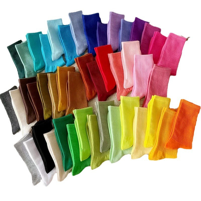 Calcetines sencillos de color sólido multicolor
