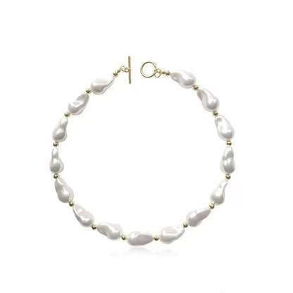 Collar elegante de perlas de imitación para mujer, accesorio de moda