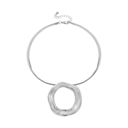 Collar con colgante geométrico de aleación de moda para mujer en oro y plata