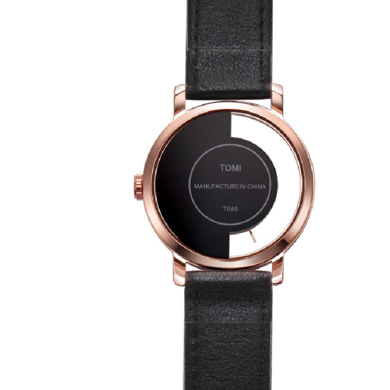 Fashion Casual Creative Half Hollow-Out Quartz Watch