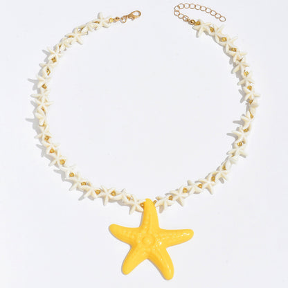 Exaggerated Design Ocean Wind Starfish Sea Necklace