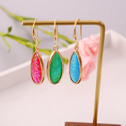 Multicolor Semi-Precious Stone Bohemian Hook Earrings