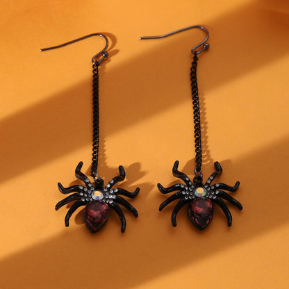 Pendientes de calabaza, araña, murciélago y demonio para mujer