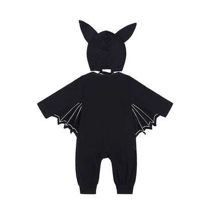 Halloween Baby Cotton Skeleton Romper with Bat Design