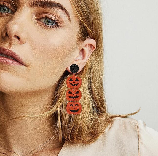 Halloween Women Fashion Acrylic Glitter Dangle Earrings