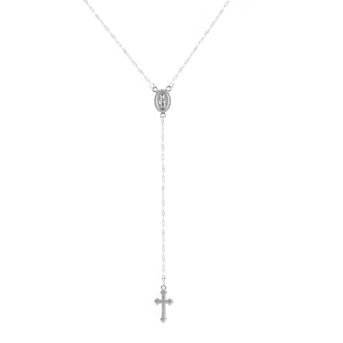 Collar con borla y colgante de cruz de moda para mujer