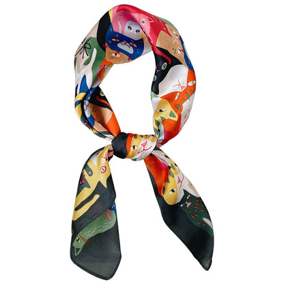 Bufanda cuadrada estampada de moda para mujer, 70 cm, ligera y envolvente