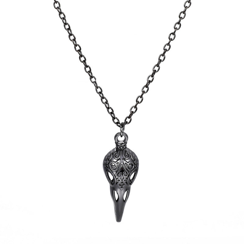 Collar de calavera de cuervo estilo gótico punk de Halloween para mujer