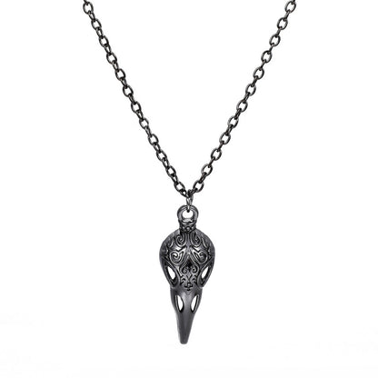 Collar de calavera de cuervo estilo gótico punk de Halloween para mujer