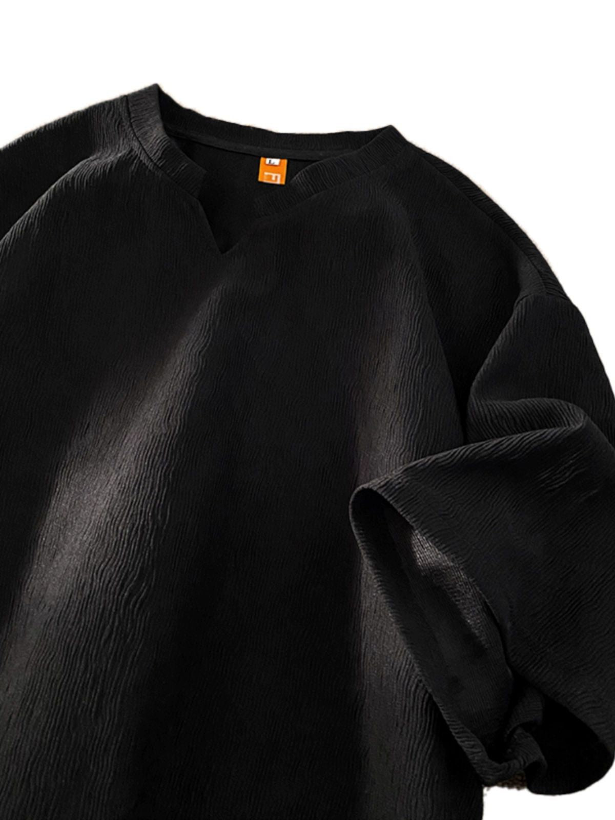 Men Summer Loose V-Neck Ice Silk T-Shirt