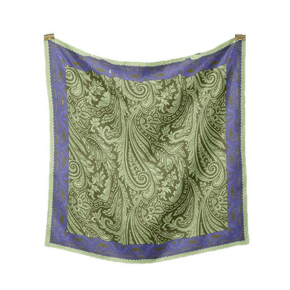 Pañuelo cuadrado de seda estampado a la moda para mujer con estilo artístico retro