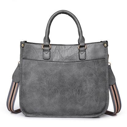 Sac fourre-tout décontracté en PU de grande capacité pour femme, couleur unie