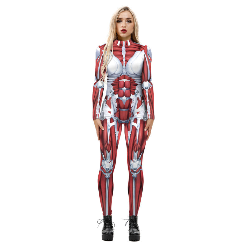 Halloween Women'S Fashion Armor Digital Printing Jumpsuit