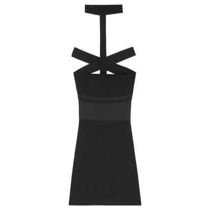 Women Fashion Sexy Solid Color Off Shoulder Dress