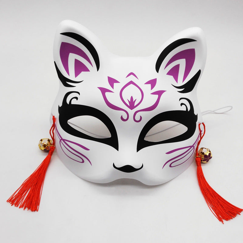 Máscara de gato de media cara de zorro de anime linda para mujer