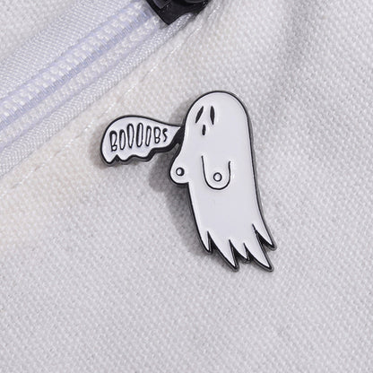 Halloween White Ghost Alloy Brooch Cartoon Badge