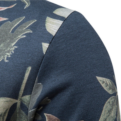 Summer Vacation Leaf Floral Printed Polo Shirt