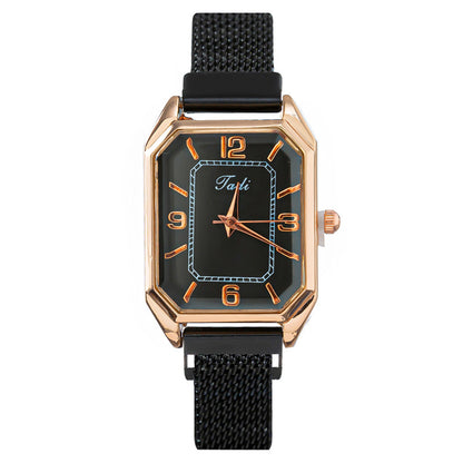 Women Fashion Solid Color Square Watch Stainless Steel Clasp
