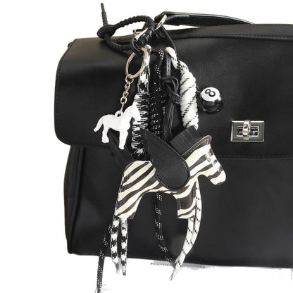 Cute Leather Pony Woven Rope Keychain