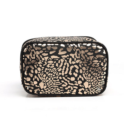 Bolsa de cosméticos impermeable con estampado de leopardo