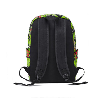Women Fashion Halloween Print Skull Pattern Canvas Backpack