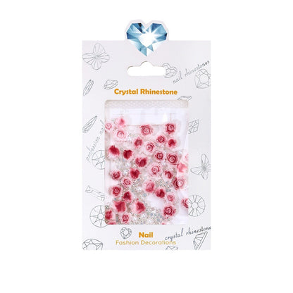 Décoration d'ongles créative en résine florale tridimensionnelle pour femmes, motif rose