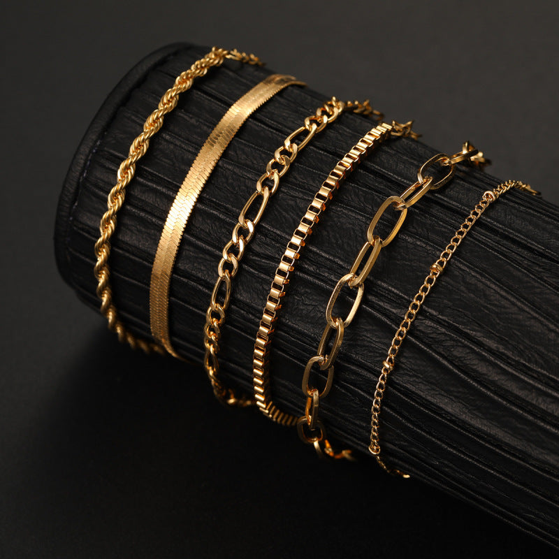 Conjunto de pulseras de cadena multicapa bohemias para mujer