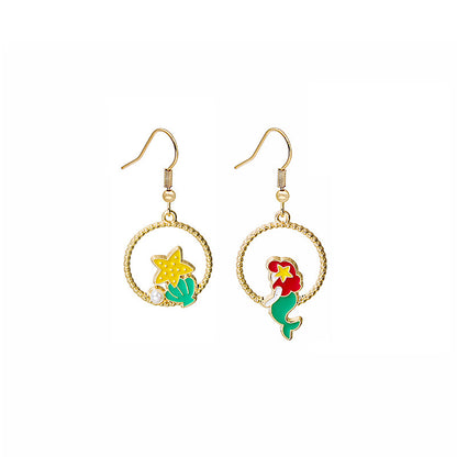 Pendientes de borlas de calabaza y bruja de Halloween de aleación sencilla a la moda para mujer
