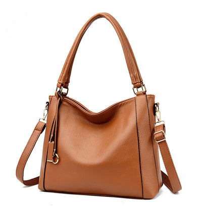 Bolso de mano de PU de color sólido simple a la moda para mujer