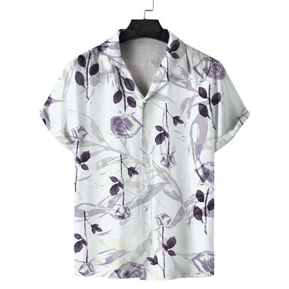 Men Fashion Casual Vacation 3D Palm Tree Print Shirt