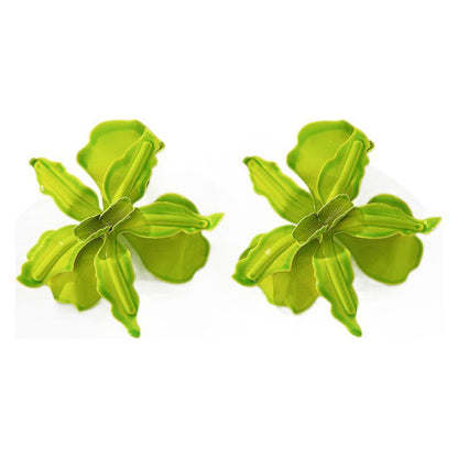 Boucles d'oreilles florales exagérées à la mode, style fleur en alliage, tendance
