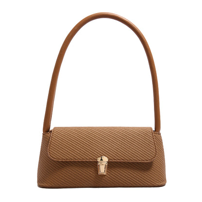 Sac à bandoulière décontracté couleur unie pour femme - Sac sous les bras en PU