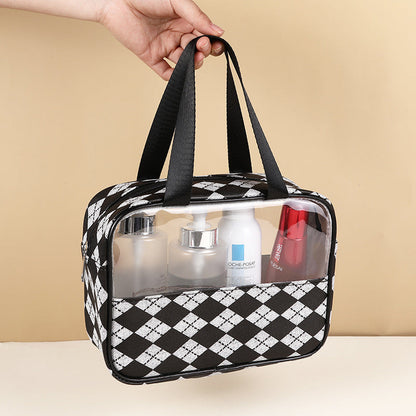 Bolsa de cosméticos impermeable con diseño de pata de gallo