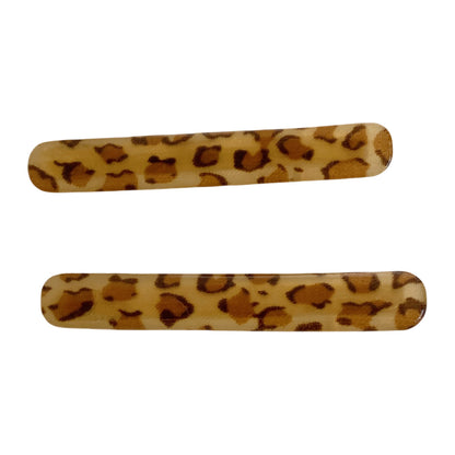 Horquilla de tira larga de leopardo acrílico para mujer: un accesorio elegante y con estilo.