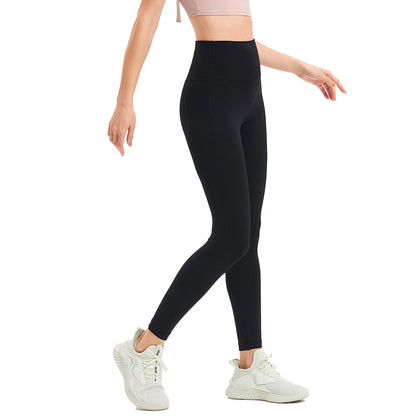 Leggings de sport taille haute de couleur unie pour femmes