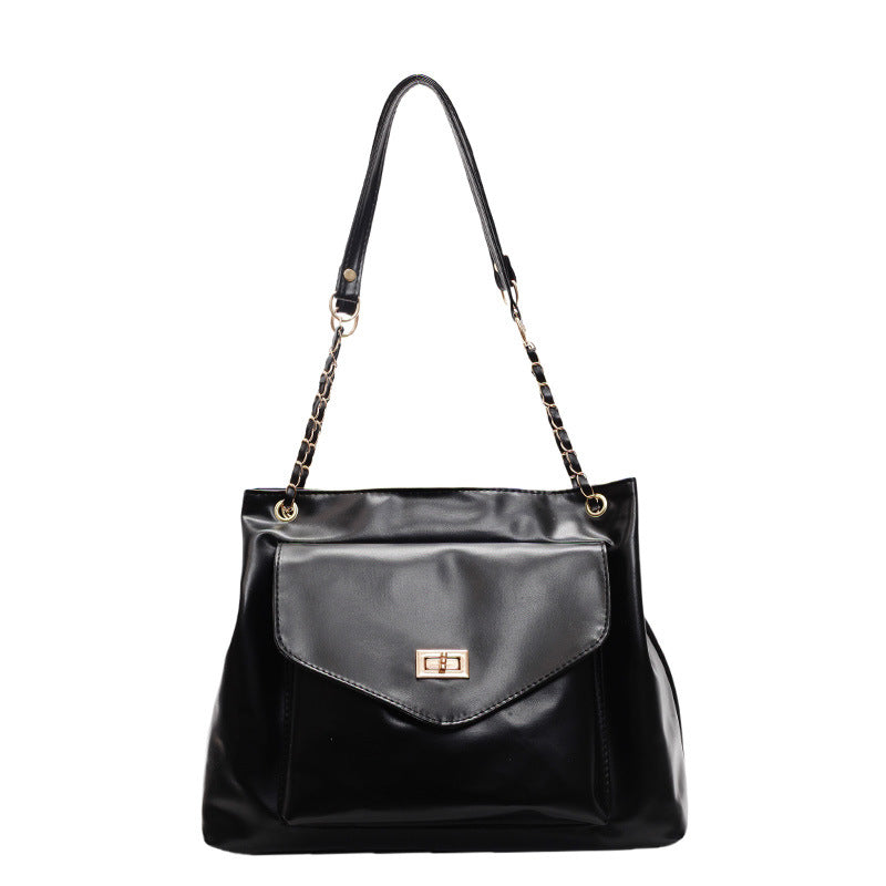 Bolso de mano retro sencillo e informal de gran capacidad para mujer