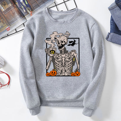 Sudadera con estampado de calavera de Halloween para mujer