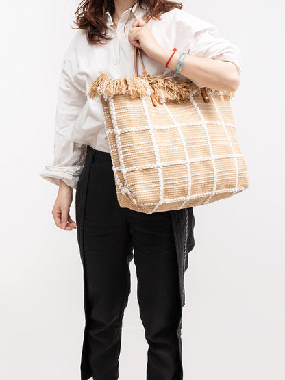 Bolso de mano informal con borlas para vacaciones bohemias