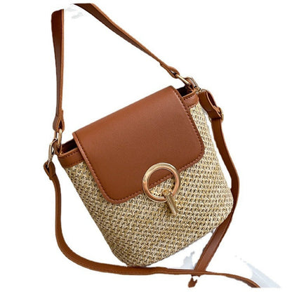 Bolso de hombro tejido informal bohemio