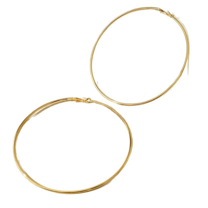 Personality Exaggerated Simple Hoop Earrings Gold Geometric Style