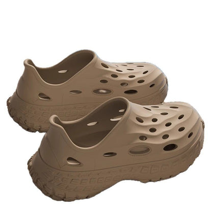 Zapatos deportivos casuales de color sólido con agujeros a la moda para hombre