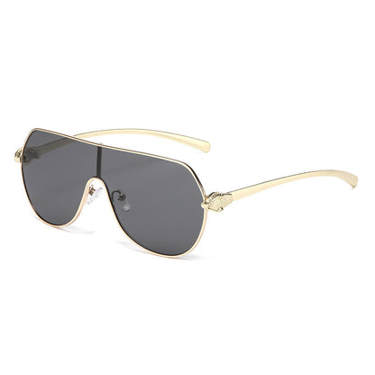 Fashion One-Frame Sunglasses - Trendy Metal Goggles