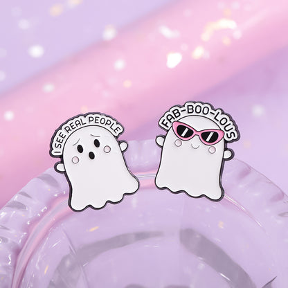 Broche fantôme d'Halloween en alliage de zinc pour femme, simple et mignonne