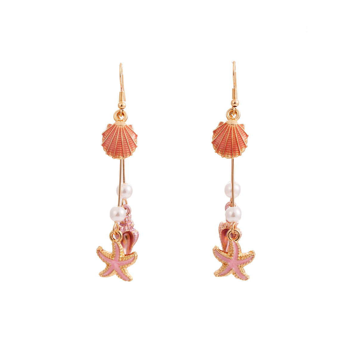 Fashion Ocean Wind Starfish Shell Sea Earrings