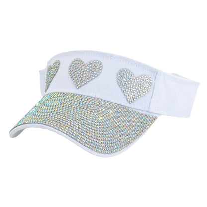 Gorra de béisbol para pareja con diamantes de imitación en forma de corazón
